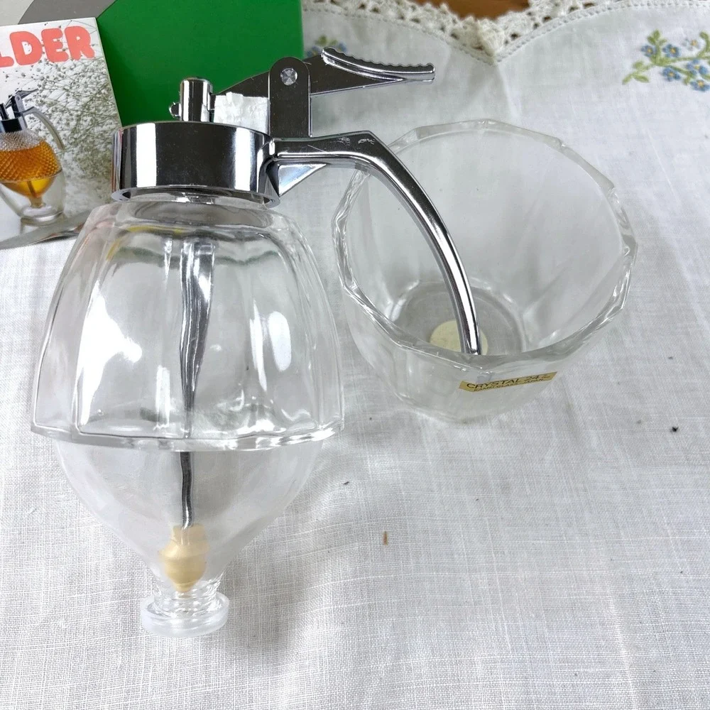 Williams Sonoma Kamei Glass Japan 24% Crystal Honey Holder Dispenser